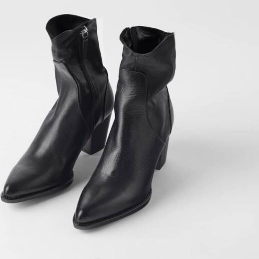 Zara black ankle boot bootie